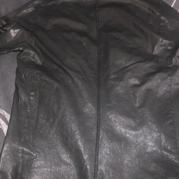 Transit Uomo Giubbino Black Leather Shirt Jacket - Picture 7 of 8